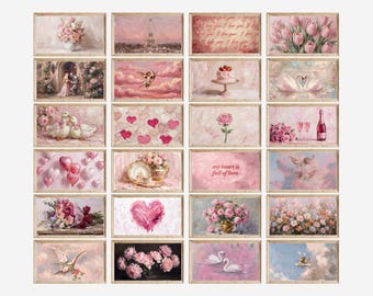 120+ Valentine Frame TV Art Set, Romantic Frame TV Bundle, Vintage Love Art, Coquette Aesthetic, Red Roses, Couples, Paris, Samsung Art Mode, image 4
