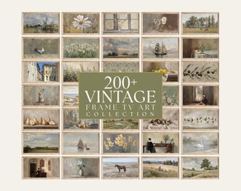 200+ Vintage Frame TV Art Bundle | Antique Frame Tv Art Collection, Landscape Frame TV, Farmhouse Samsung Frame TV Art, Neutral Wildflower