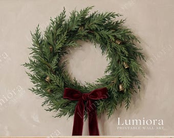 Christmas Wreath Frame TV Art – Minimal Holiday Green Wreath, Elegant Christmas Decor Frame TV Art for Samsung Frame TV, image 7