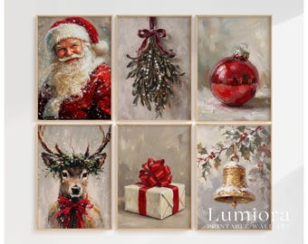 800+ Christmas Wall Art Set, Vintage Holiday Gallery Wall, Santa Claus Painting, Christmas Prints Bundle, Trendy Winter Decor Printables, image 13