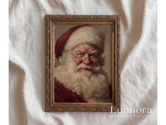Vintage Santa Claus Portrait Print