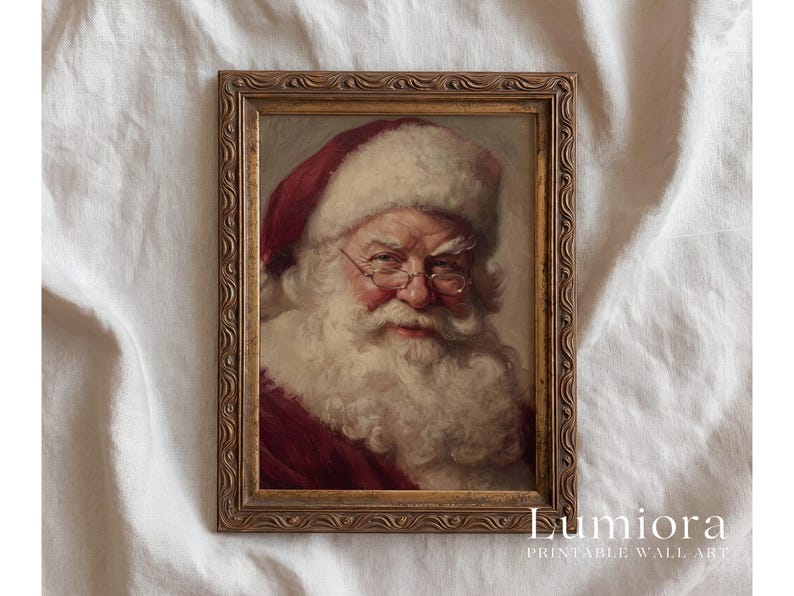 Vintage Santa Claus Portrait Print