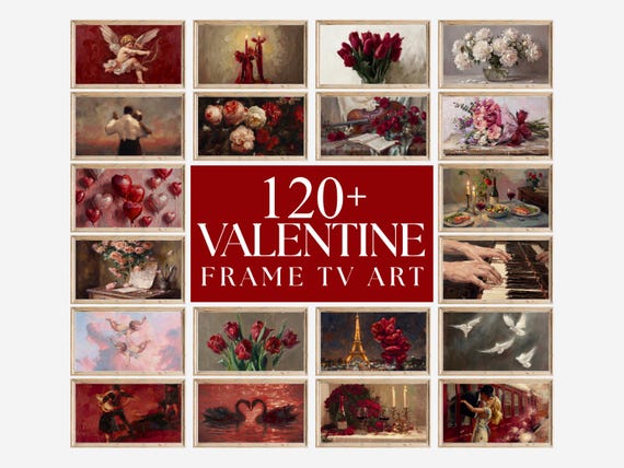 120+ Valentine Frame TV Art Set
