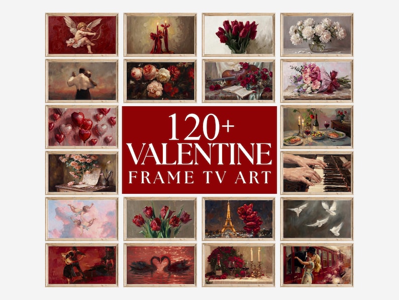 120+ Valentine Frame TV Art Set