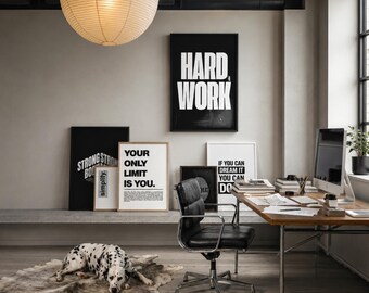 100+ Motivational Wall Art Set, Office Wall Art, Inspirational Quotes, Minimalist Poster, Motivational Decor, Typography Art Print Bundle, image 3