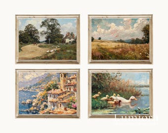 80+ Vintage Spring Gallery Wall Art Set, French Country Decor, Cottagecore Spring Bundle Set, Farmhouse Floral Landscape, Digital Wall Art, image 6