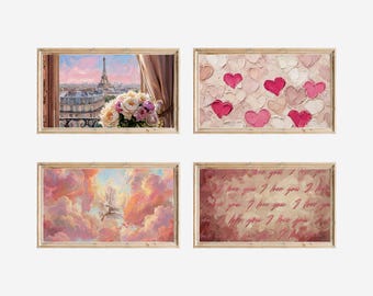 Valentines Day Frame Tv Art Set | 30+ Romantic Pink Samsung Frame Tv Art Bundle | Soft Floral & Love Aesthetic | Valentine Home Decor, image 3