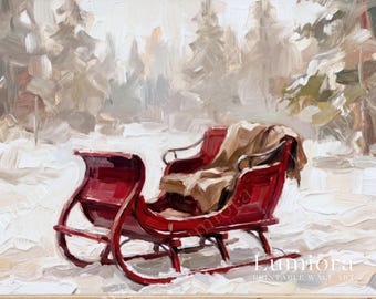 Christmas Sleigh Frame TV Art – Cozy Winter Sleigh Scene, Minimal Holiday Decor Frame TV Art for Samsung Frame TV, image 7