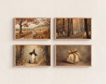 300+ Fall & Halloween Frame TV Art, Vintage Fall Samsung TV Art Bundle, Spooky TV Background, image 11