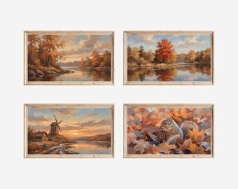 80+ Fall Autumn Frame Tv Art Bundle, Vintage Autumn Landscape TV Art Set, Rustic Fall Frame TV Art, Fall Art for TV, image 10