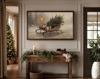 350+ Christmas Frame TV Art, Vintage Holiday Samsung TV Art, Winter TV Background, image 6