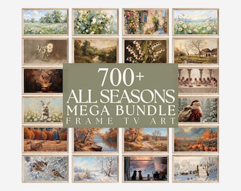 700+ Vintage Frame TV Art Mega Bundle, All Seasons Samsung Frame TV Art, Antique Landscape & Botanical Still Life, Cottage Farmhouse Set