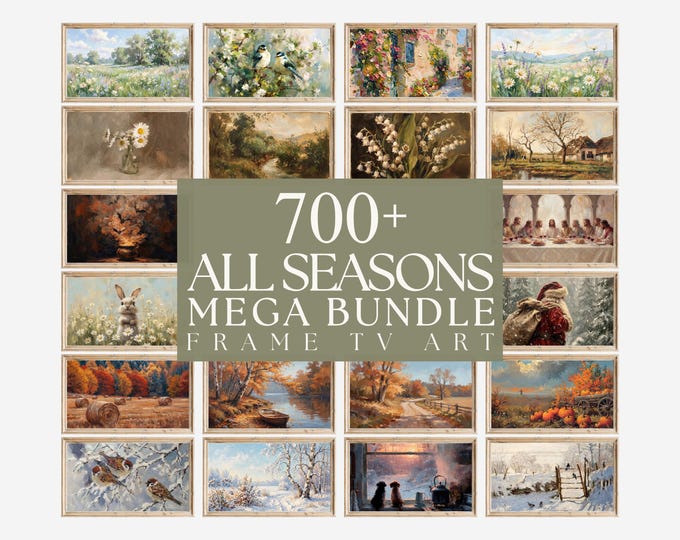 700+ Vintage Frame TV Art Mega Bundle, All Seasons Samsung…