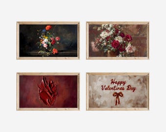 Valentine Frame TV Art Set | 30+ Red Romantic TV Art Bundle | Classic Love & Rose Aesthetic | Samsung Frame TV Valentine Decor, image 4