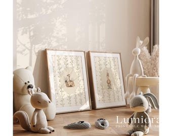 100+ Neutral Nursery Prints, Vintage Baby Room Decor, Boho Nursery Wall Art, Animal Poster Bundle, image 6