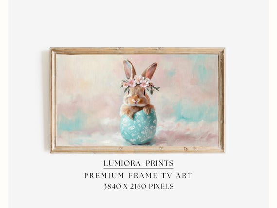 Bunny with Flower Crown Samsung Frame TV Art