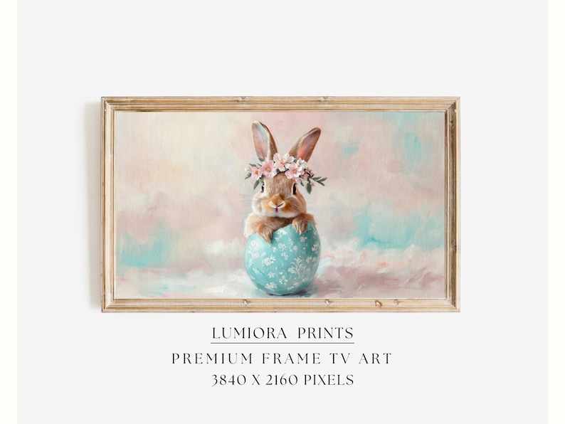 Bunny with Flower Crown Samsung Frame TV Art