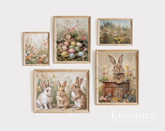 90+ Spring Wall Art Bundle, Vintage Bunny Rabbit Art, Easter Prints Set, Aesthetic Spring Wall Art, Neutral Bunny Prints, Easter Bundle, image 13