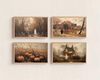 300+ Fall & Halloween Frame TV Art, Vintage Fall Samsung TV Art Bundle, Spooky TV Background, image 10