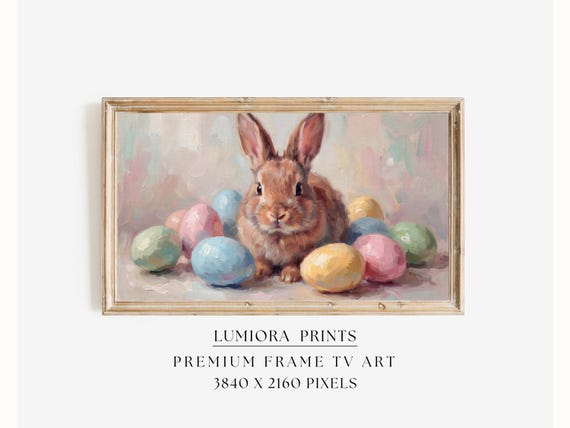 Easter Bunny in Wildflower Meadow Samsung Frame TV Art