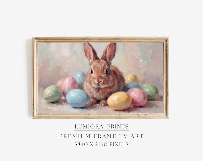 Easter Bunny in Wildflower Meadow Samsung Frame TV Art…