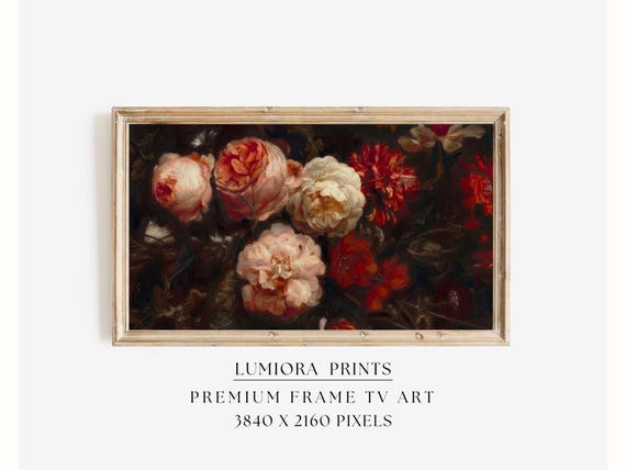 Moody Floral Samsung Frame TV Art Valentine's Day