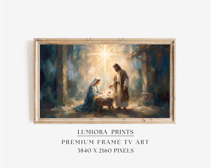 Nativity Scene Samsung Frame TV Art, The Birth of Jesus…