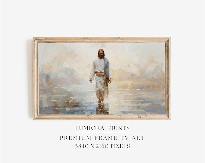 Jesus Walking on Water Samsung Frame TV Art, Christian…