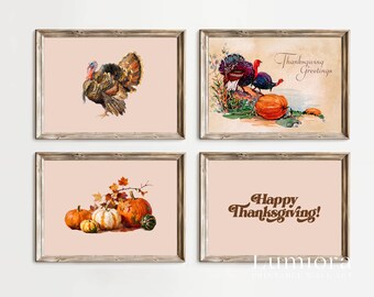 50+ Thanksgiving Wall Art Set, Fall Gallery Wall, Turkey Painting, Autumn Wall Print, Thanksgiving Decor, Give Thanks Poster Bundle, image 14