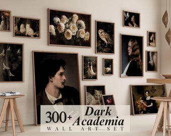 300+ Dark Academia Wall Art Set, Moody Gallery Wall, Vintage Dark Prints, Victorian Gallery, Mega Bundle Prints