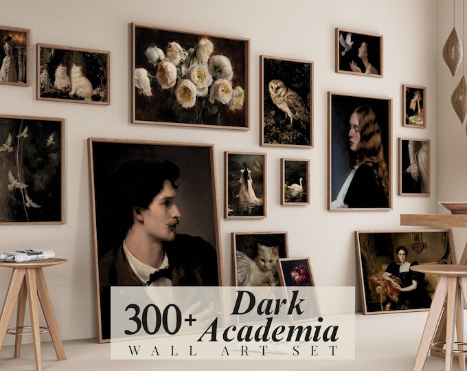 300+ Dark Academia Wall Art Set, Moody Gallery Wall…