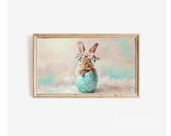 30+ Easter & Spring Samsung Frame TV Art Bundle, Cute Bunny Oil Painting Set, Floral Tulip Landscape, Pastel Easter Egg Screen Decor, 4K, image 7