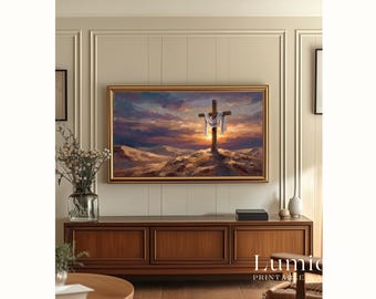 The Empty Tomb TV Art, He Is Risen Resurrection Christian Oil Painting, Easter Sunday Samsung Frame TV Art, Spiritual Hope Wall Decor, image 5