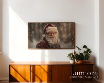 Samsung Frame TV Art Santa Claus Portrait • Vintage Father Christmas Painting • Cozy Christmas Wall Art • Holiday Winter Decor, image 3