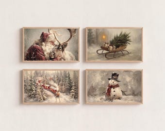 350+ Christmas Frame TV Art, Vintage Holiday Samsung TV Art, Winter TV Background, image 7