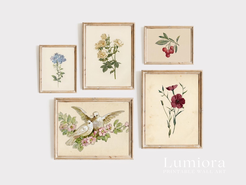100+ Botanical Prints Set, Floral Wall Art Bundle, Botanical Drawings & Flower Sketches, Digital Download Gallery Wall Set image 9