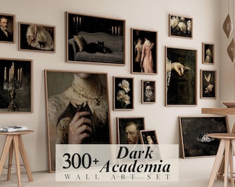 300+ Dark Academia Wall Art Set, Moody Gallery Wall, Vintage Dark Prints, Mega Bundle Prints, image 1