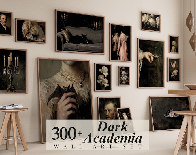 300+ Dark Academia Wall Art Set, Moody Gallery Wall…