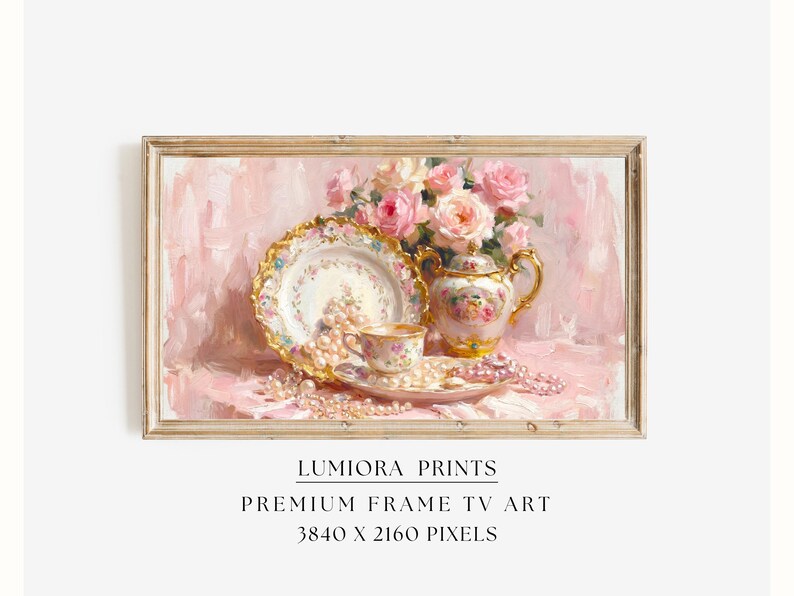 Romantic Tea Time Samsung Frame TV Art