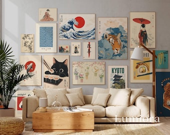 120+ Japanese Wall Art Set, Japandi Gallery Wall, Ukiyo-e Print Bundle, Vintage Japan Poster, Asian Wall Decor, Japanese Art Prints, image 8