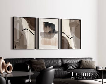 300+ Abstract Gallery Wall Art Set, Neutral Wall Print, Beige and Black Abstract Posters, Modern Minimalist Decor, Boho Print Bundle, image 11