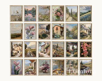 80+ Vintage Spring Gallery Wall Art Set, French Country Decor, Cottagecore Spring Bundle Set, Farmhouse Floral Landscape, Digital Wall Art, image 3