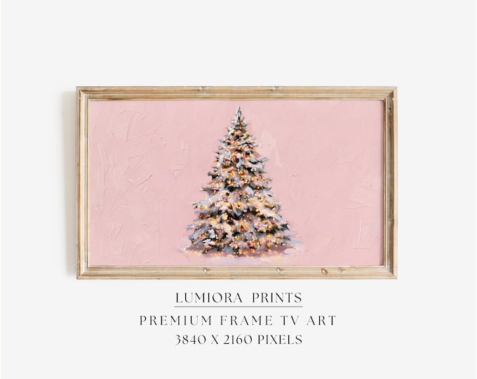 Samsung Frame TV Art • Pink Christmas Tree Wall Art •…