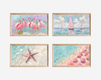 30+ Summer Frame TV Art Mega Bundle, Coastal & Beach Oil Painting Set, Colorful Ocean TV Art, Samsung Frame TV Art, Instant Download, image 9
