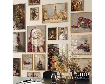 1000+ Vintage Christmas Wall Art Set, Holiday Gallery Wall, Santa Claus Painting, Christmas Prints Bundle, Trendy Winter Decor Printables, image 7