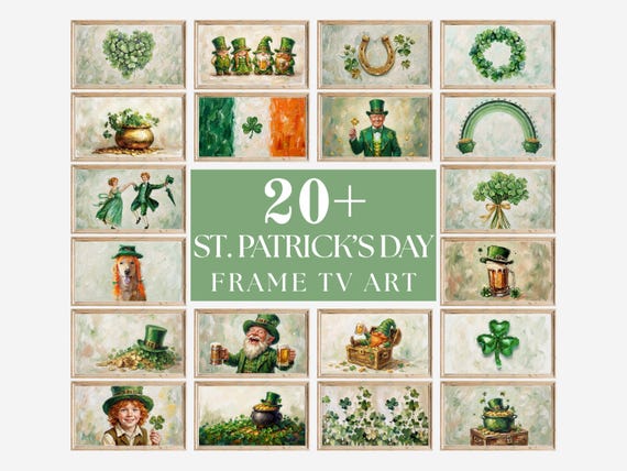 20+ St. Patrick’s Day Samsung Frame TV Art Bundle