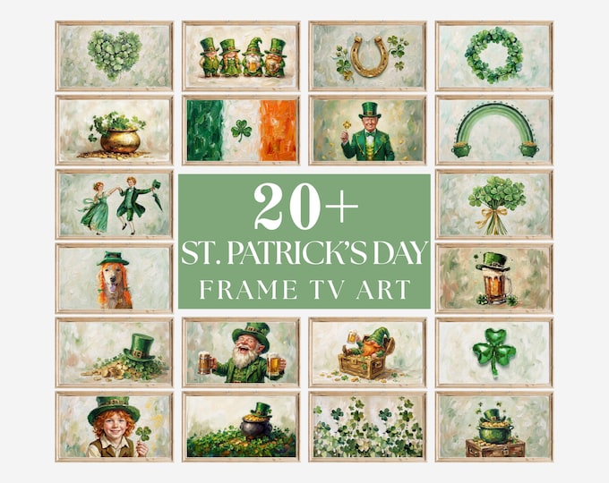 20+ St. Patrick’s Day Samsung Frame TV Art Bundle, Lucky…