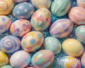 Easter Egg Samsung Frame TV Art, Spring TV Decor, Pastel Holiday Oil Painting, 4K TV Screen Art, Aesthetic Easter Digital Download, image 7