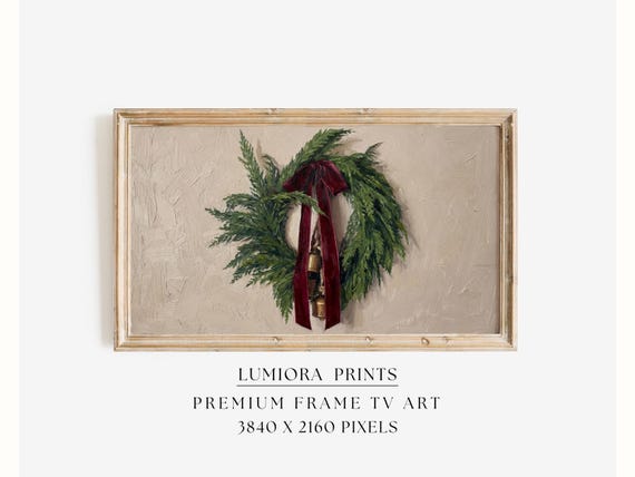 Christmas Wreath Wall Art for Samsung Frame TV