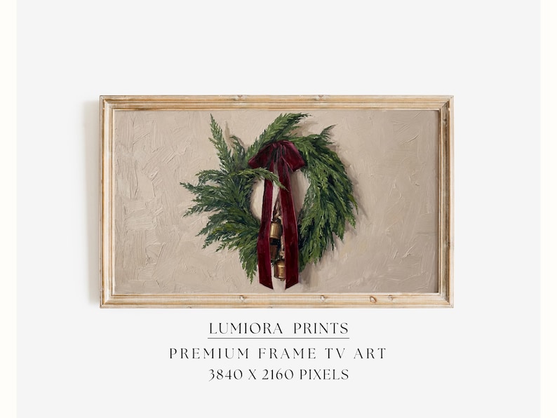 Christmas Wreath Wall Art for Samsung Frame TV